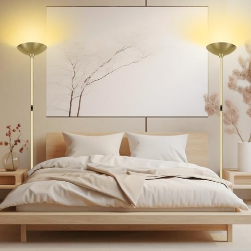 BoostArea Dimmable Floor Lamp,30W 3000LM Super Bright LED Torchiere Standing Lamp with Remote & Touch Control,71 in Tall Pole Sky Modern Floor Lamps for Living Room Bedroom Office,2700k-6500k,Gold by BoostArea - Image 7