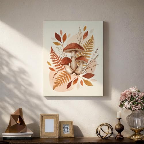 Lienzo de hojas de helecho en terracota otoñal para renovar tu salón, 16x20" 5