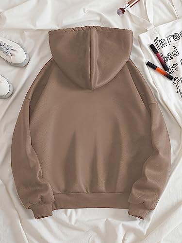 SweatyRocks Women's Graphic Print Full Zip Hoodie Lined Sweatshirt Drawstring Jacket Coat2