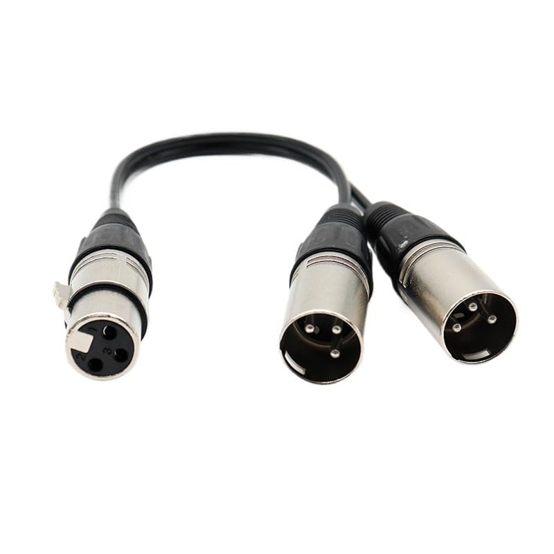 Kabel rozdzielający XLR Y 3-pinowy żeński na podwójny męski przewód przejściowy do mikrofonu miksera audio Studio DJ 1 m 2 m 300 cm 5 m 10 m 15 m (1 żeński do 2 mężczyzn, 1 m)