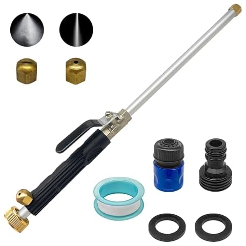 Jet Nozzle Black Fits Garden Hose Power Washer Wand Hydro Jet Nozzle 2-in-1 High High Pressure Power Washer Tools with 2 Different Nozzles and Hose Quick Connectors Fits Car Washing or Garden Cleaning Cover
