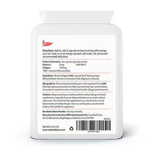 Troo-Marine-Collagen-Supplement-60-High-Strength-Capsules-1200mg-Serving-Hydrolysed-Marine-Collagen-Peptides-with-Vitamin-C-to-Support-Healthy-Skin-UK-Manufactured-to-GMP-Standards
