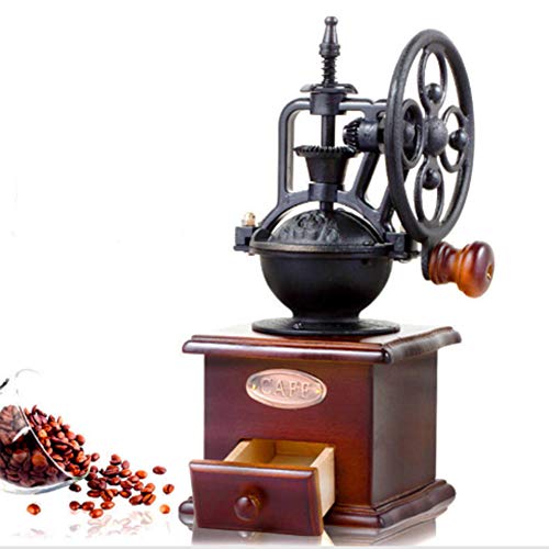 Manuelle Kaffeemühle, Retro Kaffeebohnen Gewürze Handmühle mit Schublade Mühle， Tragbare hölzerne Handkaffeemühle für Reisen oder Camping