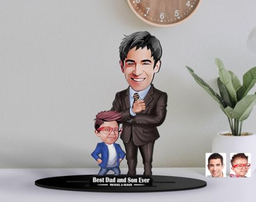 Image of THE GRANDEUR Personalized Father's Day Gift Caricature - for Dad, Papa, Dadaji | Unique Gift for Daddy, Grandpa, Husband from Son Daughter (Design 7)