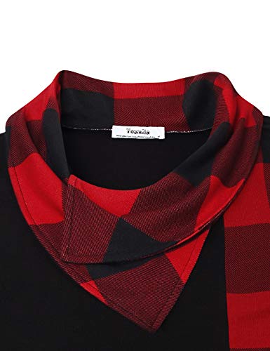 Womens Tunics Plus Size, Youtalia Juniors Tops Cowl Neck Shirt Contrast Loose Fit Trendy Tunic Tops For Leggings For Women Black Xx-Large #TOP3