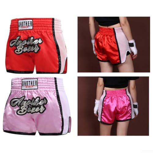 Pantalones cortos de entrenamiento unisex para boxeo, perfectos para MMA, Muay Thai y entrenamiento (M rosa) - imagen 8