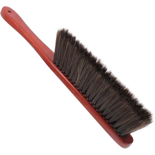 LAPYAPPE Soft Bristle Long Handle Wooden Hand Broom for Fireplace Cleaning Dusting Bench Brush for Car Bed Furniture Couch and Piano Ergonomic Grip Multipurpose Dust Brush
