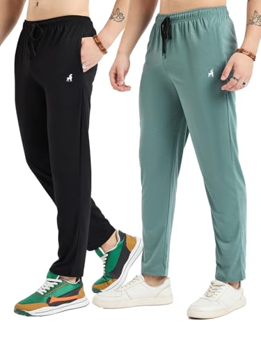 Image of Modeve Men Solid Cotton Blend Track Pant for Summer Pack of 2