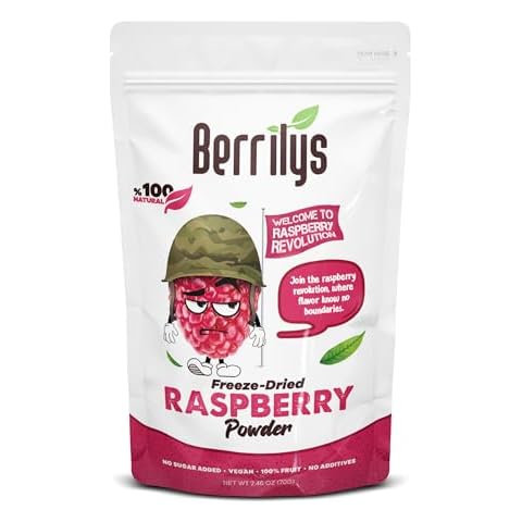 Freeze Dried Raspberry Powder, Berrilys, 2.47 oz, Resealable Pack, Intense Flavor and Versatility for Culinary Excellence and Nutrient-Rich Bliss Cover