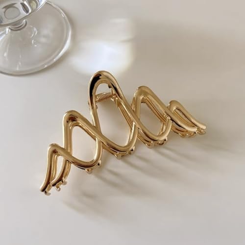 Pinza de Metal Ondulada para Cabello Color Dorado miniatura 7