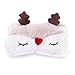 Fdit 5 Couleurs Masque de Sommeil Masque de Couchage de Couverture Mignon Lisse pour Les Yeux Christmas Cerf pour Maison Voyage(Renne)
