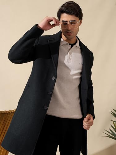 Image of Kvetoo Men's Wool Polo Collar Neck Winter Sweater Full Sleeve Solid Pullover for Casual Office Wear