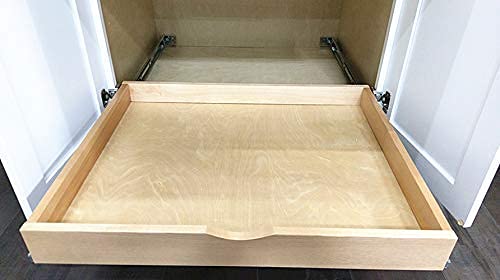 20'' Width Drawer Organizer Roll Wood Tray Kitchen Organizerdrawer Box, Cabinet Slide Out Shelve Pull-Out Shelf, W/Wood Spacer Pantry Organization Storage (Fits Rta Face Frame Cabinet B24, Pantry 24) #TOP4