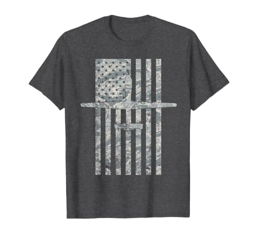 MQ-1 / RQ-1 Predator Drone ABU Camo Vintage Flag T-Shirt T-Shirt, Men, Dark Heather Grey, XX-Large