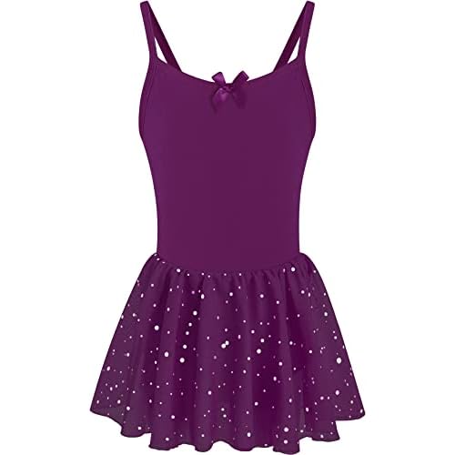 DANSHOW Girls Short Sleeve Leotard with Skirt Kids Dance Ballet Tutu Dresses
