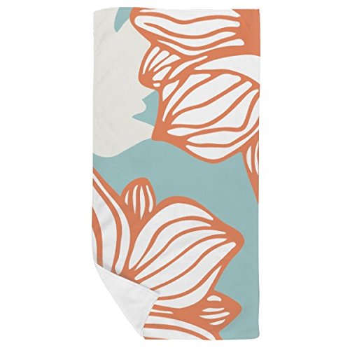 Serviette de bain orange bleu fleur pour votre routine bien-être - 2