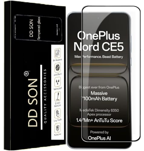 Image of DD SON Military-Grade Gorilla Tempered Glass For OnePlus Nord CE5 / Ace 5 Racing | 9H Hardness, Edge-to-Edge, Bubble-Free