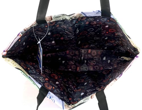 Bolsa sacola Harry Potter Potions Labels, tecido de poliéster durável, fecho de pressão seguro, bols