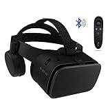 Thafikzi Virtual Reality Headset VR Headset with Remote Control for Phones Gear VR iPhone for iPhone/ Android Phones Bluetooth VR Glasses for Apple Phones 3D Glasses for Movies & Games