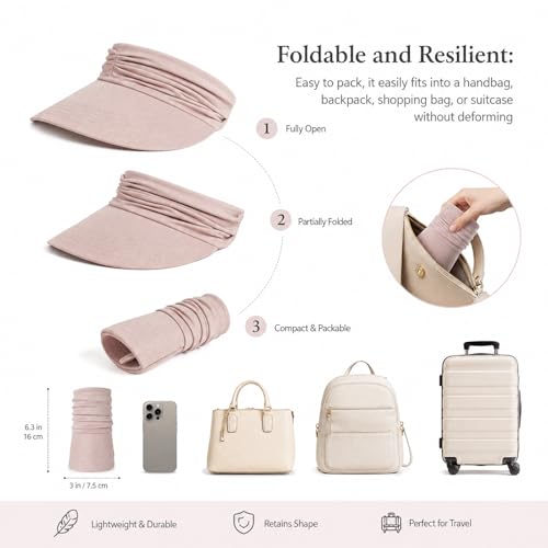 Visera para mujer con protección UV y diseño plegable miniatura 4