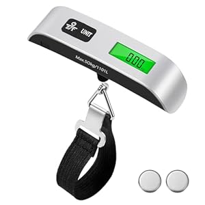 Brencco Electronic Luggage Scales, Portable Scales Max 50 kg/110 Lb, Suitcase Scales with Backlit LCD Screen with Tare Function for Travel Accessories