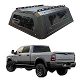 Bravixan Truck Topper Compatible for Ram 2500/3500 2019–2024, Hardtop Pickup Canopy w/Light & Rear Tent, Lockable No-Drill Truck Bed Cap, Tonneau Cover & Camper Shell(Window)