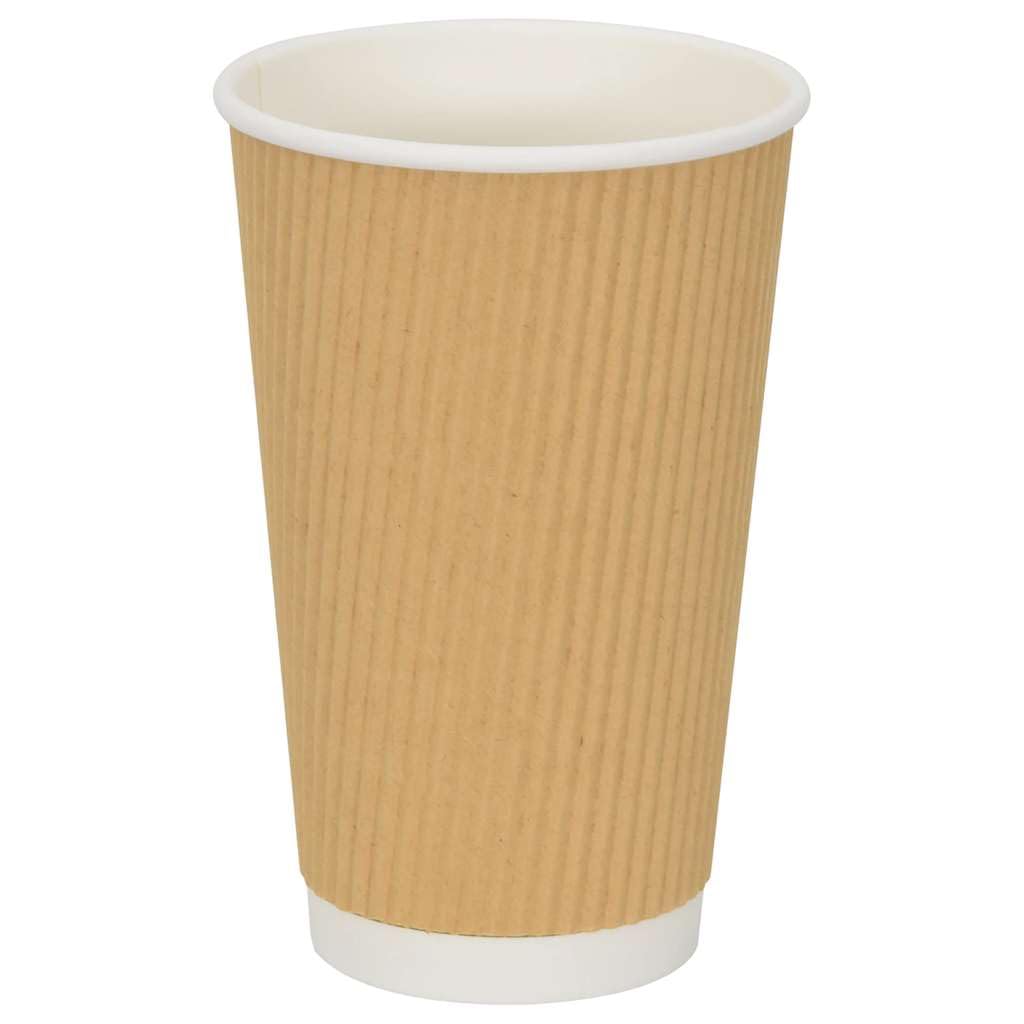 vidaXL Tazas de café de papel 500 uds 16oz 400ml marrón
