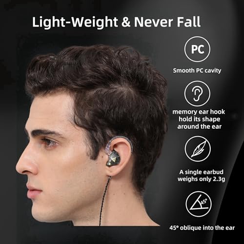 Image of HJX QKZ AK6 PRO Wired Earphone, 11mm Strong Magnetic Dynamic Headphone, Upgraded Detachable Cable,Sports Earbuds, in Ear Headset (Black)