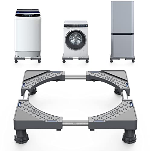 DEWEL 洗濯機台 グレー 伸縮式