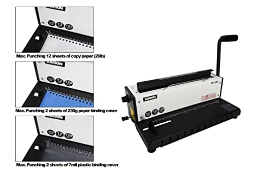 Rayson Td1202 Binding Machine, 3:1 Pitch Wire Binder, Punching 12 Sheets/Binding 120 Sheets With Sturdy Metal Construction #TOP3