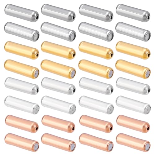 PH PandaHall 120pcs 4 Colors Pin End Caps, Brass Brooch Pin Stick Backing Lapel Pin End Cap Brooch Pins Stopper Rubber Stopper Pin Keepers Locking Clasp for Brooch Earring Jewelry DIY Crafts Making