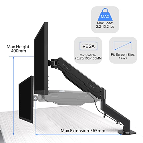 Gas Spring Monitor Arm, Single Monitor Mount, Single Monitor Arm, Single Monitor Desk Mount, Monitor Desk Mount, Vesa Mount, Computer Monitor Stand, Desk Monitor Mount, Monitor Arm Desk Mount #TOP3