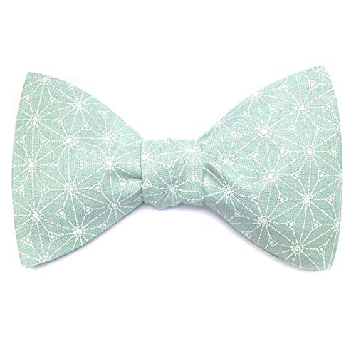 Noeud papillon vert d'eau japonais fuji en tissu haut de gamme