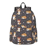 FeHuew 16 inch backpack Cute Dogs Shiba Inu Laptop Backpack Full Print School Bookbag Shoulder Bag for Travel Daypack