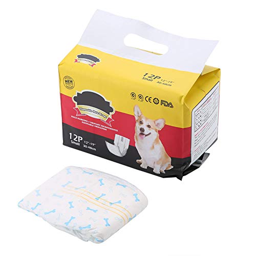 Jeanoko Cuidado de Mascotas Pa?ales Desechables para Perros Masculinos Transpirables para Perros Cachorros Envolturas para el Vientre Pa?al Pa?al Pantalones Fisiológicos Sanitarios Súper Absorbente(S)