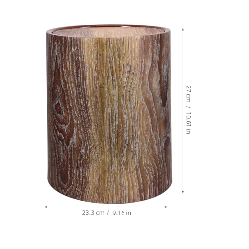 Caneca de basura cilíndrica ligera color marrón claro miniatura 2