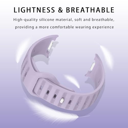 Eiavike Silicone Sport Band For Samsung Galaxy Watch 8 40mm 44mm/Galaxy Watch 8 Classic 46mm, Adjustable Replacement Soft Waterproof Strap for Men Women (Lavender) - image 5