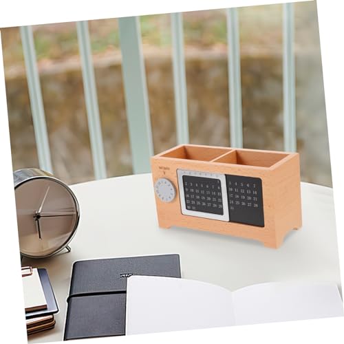 Pot à crayons bois haut de gamme, organiseur multi bureau durable