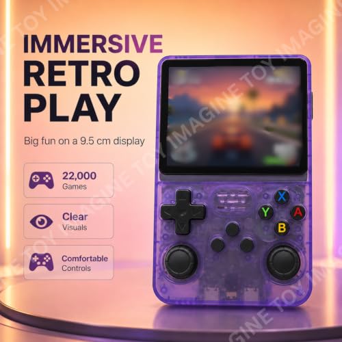 Image of Toy Imagine R36S Retro Emulator Handheld Video Game Console, Built-in 22,000+ Games, 3.5 Inch IPS HD Screen,Up to 6 Hours Play Time,Rechargeable Portable Gaming Device,Gift for Boys & Girls (Assorted)