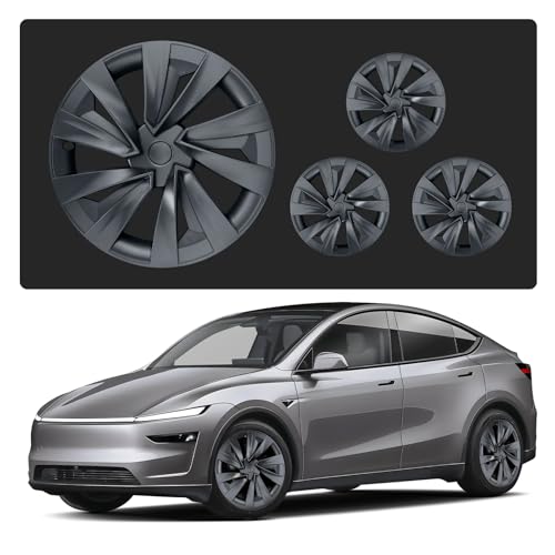 19 Inch Helix Style Wheel Covers Fits for Tesla Model Y Juniper 2025–2026, Upgrade Crossflow Hubcaps to 20’’ Look, Rim Cover Replacement, Fits OEM 19’’ Wheels – 4 Pack (Stealth Grey) by AMTSLHC - Image 6