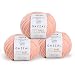 3 Pack (Ball) Gazzal Baby Wool XL Total 5.28 Oz / 328 Yrds, Each Ball 1.76 Oz (50g) / 109 Yrds (100m) Super Soft, Medium-Worsted Yarn, 40% Lana Merino 20% Cashmere Type Polyamide, Pinkish Orange-834