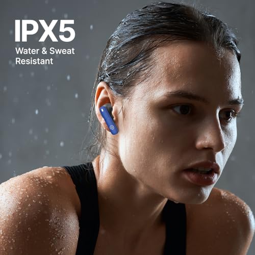 Image of pTron Bassbuds Blaze in-Ear TWS Earbuds w / 13mm Drivers, 50Hrs Playtime, AI-ENC Clear Calls, Bluetooth V5.4 Wireless Headphones, Touch Control, Voice Assistant, Type C Charging & IPX5 (Berry)