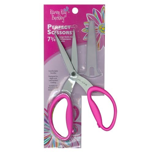 Karen Kay Buckley Perfect Scissors Large 7-3/4 Inch #KKB027 Knife-Edge Multipurpose Stainless-Steel Blades for Any Scissor Project. Appliqu Fabric Trimming Quilting Sewing Patchwork Crafts
