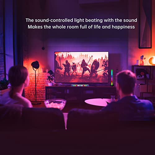 Gingo Rgb Voice-Activated Pickup Rhythm Light, 32 Bit Music Level Indicator Aluminum Bar Voice Sound Control Audio Spectrum Rgb Led Light Indicator Car Desktop Led Light For Vehicles Recreation Place #TOP3