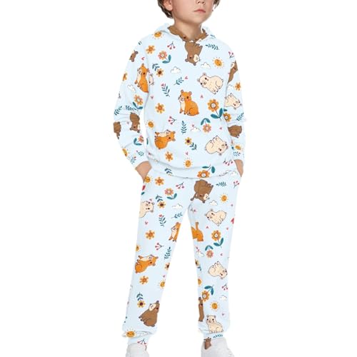 HUIACONG Girls Long Sleeve Sweatsuits for Boys Children Sweat Set3