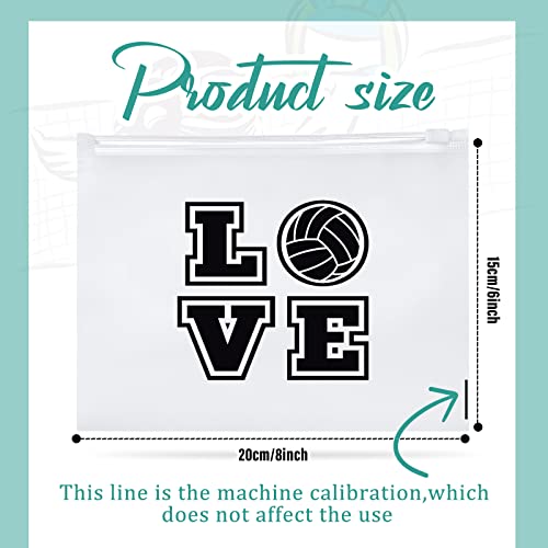 50 Pcs Volleyball Pouch Small Makeup Bag Love Pattern Waterproof Cosmetic Bags Eva Matte Volleyball Pencil Case Portable Storage Case Travel Toiletry Bag with Zippers for Women Girls (8 x 6 inch)2