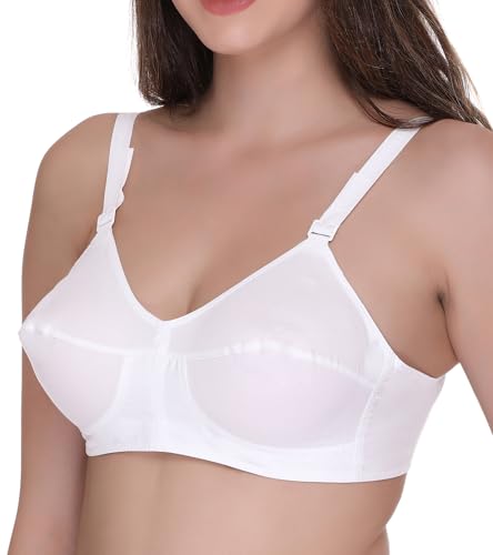Image of SONA Women's Bee Heart Cotton Full Coverage Non Padded Cotton Straps Bra | Breathable Fabric Pure Cotton Adjustable Straps All-Day Wear