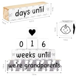 Pregnancy Announcement, Baby Reveal Countdown Due Date Blocks- Weeks/Days Until We're Grandparents, Announcing Pregnancy Countdown Blocks, New Grandparents To Be Expecting Grandma & Grandpa Gifts Pregnancy Announcement Baby Reveal Countdown Due Date Blocks WeeksDays Until Were Grandparents Announcing Pregnancy Countdown Blocks New Grandparents To Be Expecting Grandma Grandpa Gifts