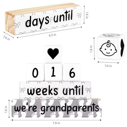 Pregnancy-Announcement-Baby-Reveal-Countdown-Due-Date-Blocks-WeeksDays-Until-Were-Grandparents-Announcing-Pregnancy-Countdown-Blocks-New-Grandparents-To-Be-Expecting-Grandma-Grandpa-Gifts Pregnancy Announcement Baby Reveal Countdown Due Date Blocks WeeksDays Until Were Grandparents Announcing Pregnancy Countdown Blocks New Grandparents To Be Expecting Grandma Grandpa Gifts