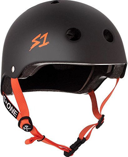 S-ONE Lifer CPSC - Multiple Impact - CPSC Certified (Black Matte w/Orange Straps, Large (22